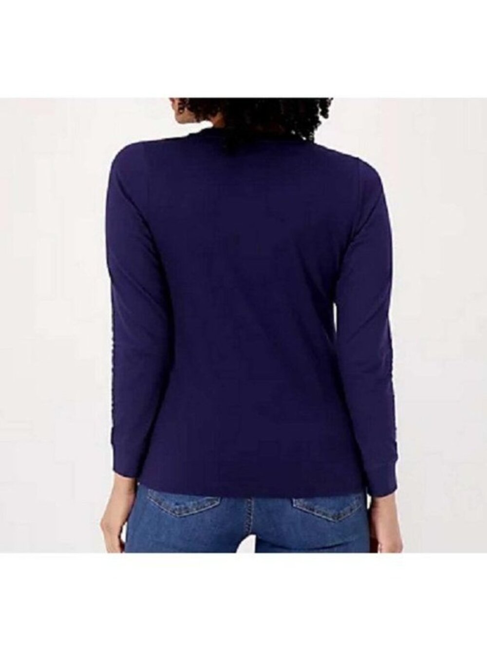 Denim & Co. Printed Perfect Jersey Round Neck Long Sleeve Top 2X (313C) - Picture 4 of 8